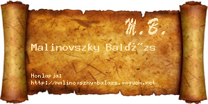 Malinovszky Balázs névjegykártya