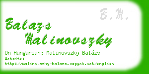 balazs malinovszky business card