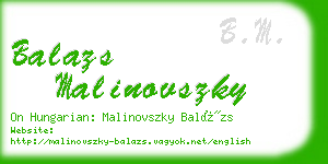 balazs malinovszky business card